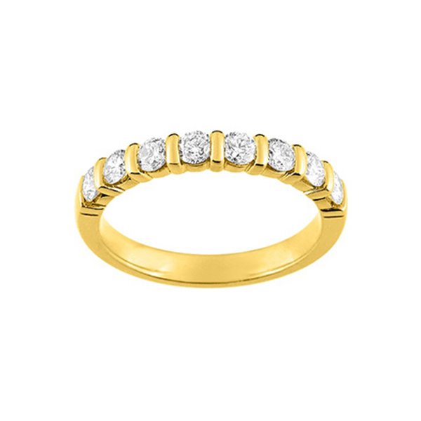 Alliance classique 8 diamants 0.65ct Or Jaune 750