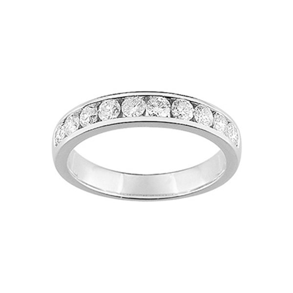 Alliance demi 10 diamants 0.60ct Or Blanc 750