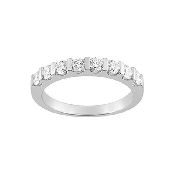 Alliance classique 8 diamants 0.65ct Or Blanc 750