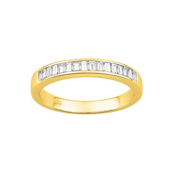 Alliance Demi-Rêve diamants baguettes 0.40ct Or Jaune 750