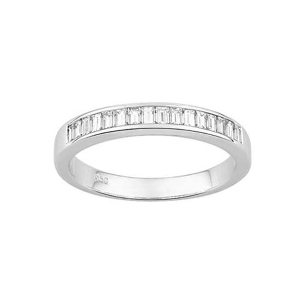 Alliance Demi-Rêve diamants baguettes 0.40ct en Or Blanc 750