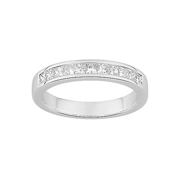 Alliance demi diamant princesse 0.30ct Or Blanc 750