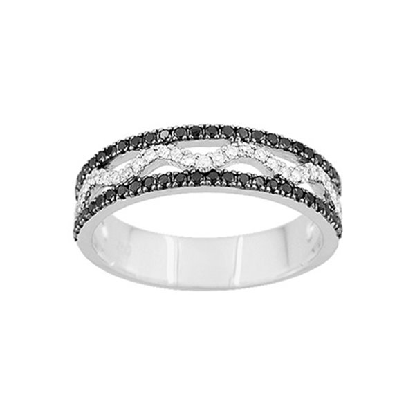 Alliance en Orage diamants 0.37ct en Or Blanc 750