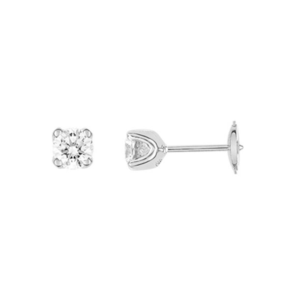 Boucles d'oreilles clou diamant 0.50 Or Blanc 750