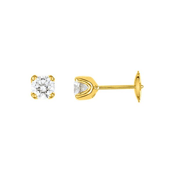 Boucles d'oreilles clou diamant 0.50 Or Jaune 750