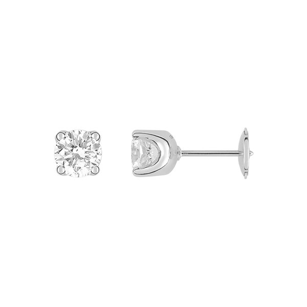 Boucles d'oreilles clou diamant 0.80 Or Blanc 750