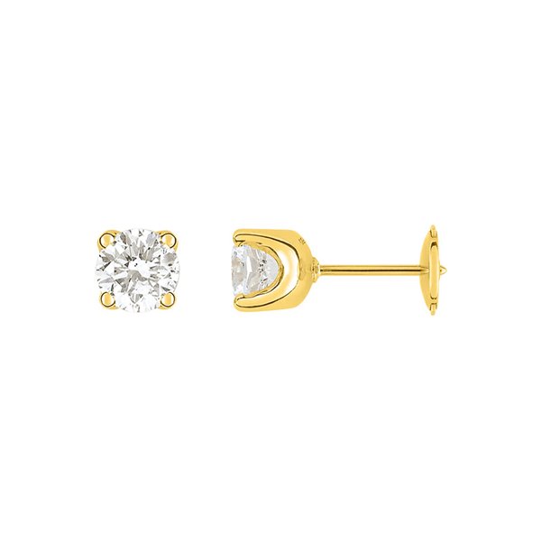 Boucles d'oreilles clou diamant 0.80 Or Jaune 750