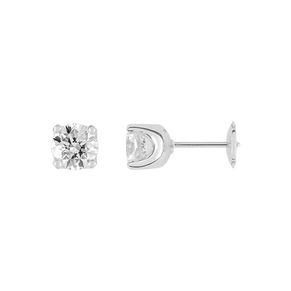 Boucles d'oreilles clou diamant 1.00 Or Blanc 750