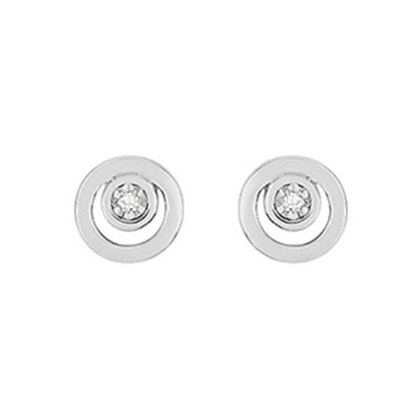 Boucles d'oreilles clou diamant 0.01 Or Blanc 750