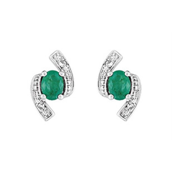 Boucles d'oreilles clou EM+ diamant 0.012 Or Blanc 750