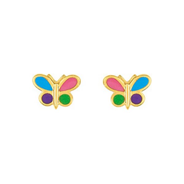 Boucles d'oreilles clou vis laqué Or Jaune 750