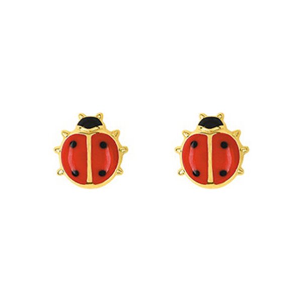 Boucles d'oreilles clou vis laqué Or Jaune 750
