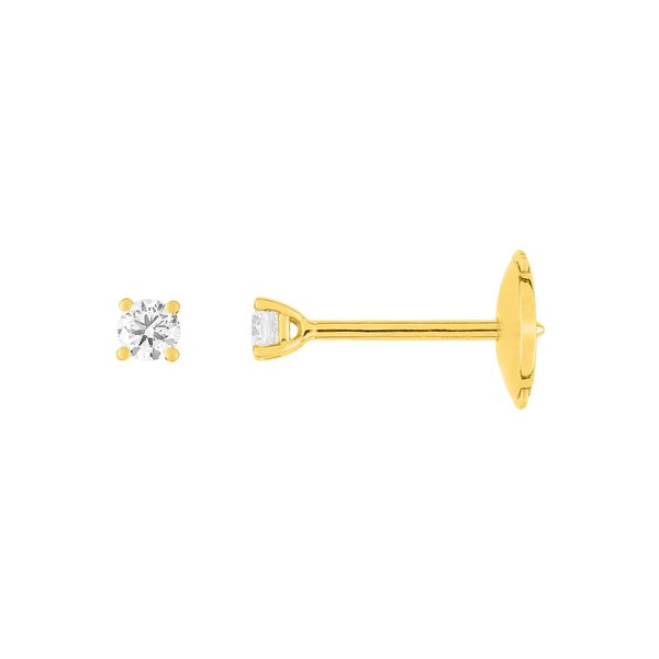 Boucles d'oreilles clou diamant 0.15 Or Jaune 750