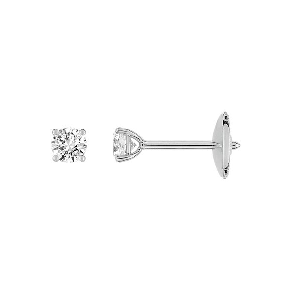 Boucles d'oreilles clou solitaire 0.5ct Or Blanc 750