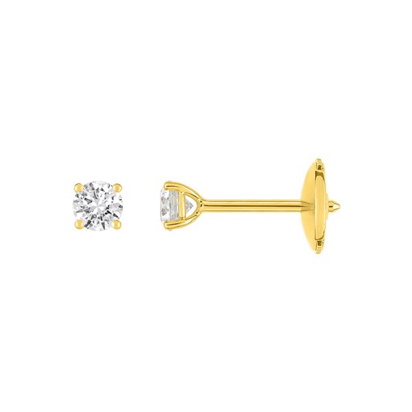 Boucles d'oreilles clou solitaire 0.5ct Or Jaune 750