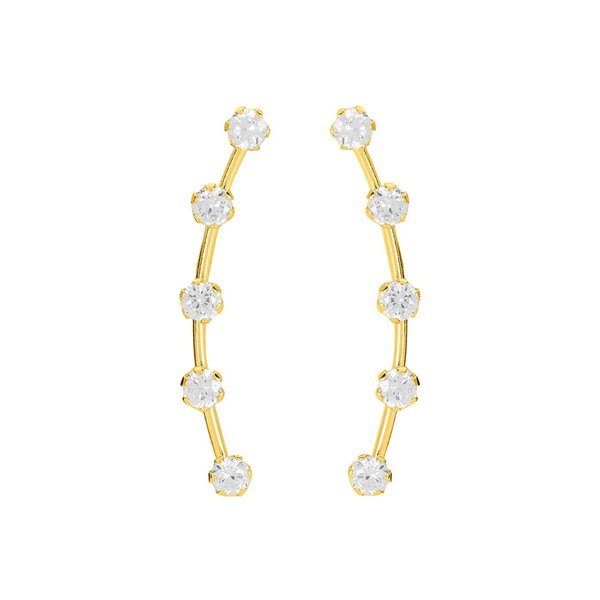 Boucles d'oreilles divers oxyde(s) de zirconium Or Jaune 375
