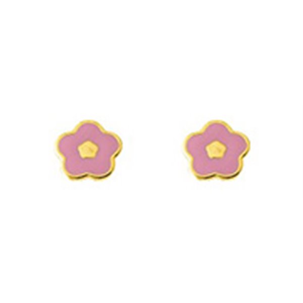 Boucles d'oreilles fleur clou Or Jaune 375