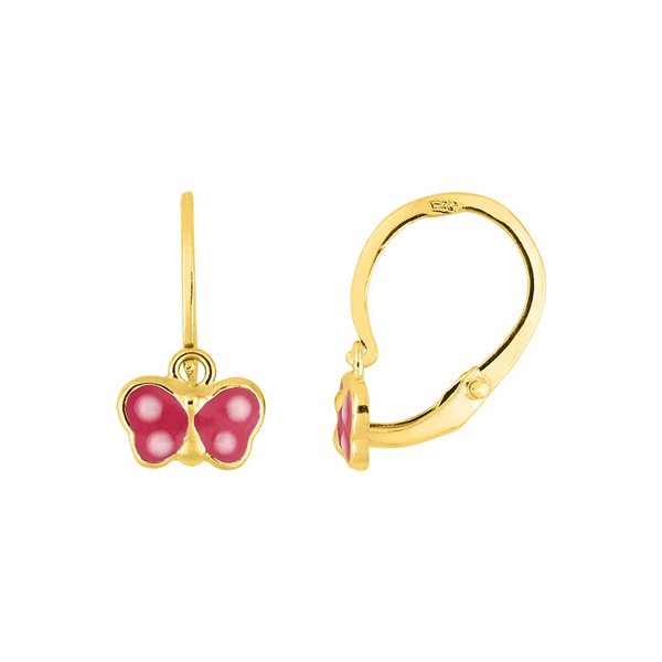 Boucles d'oreilles papillon brisu Or Jaune 375