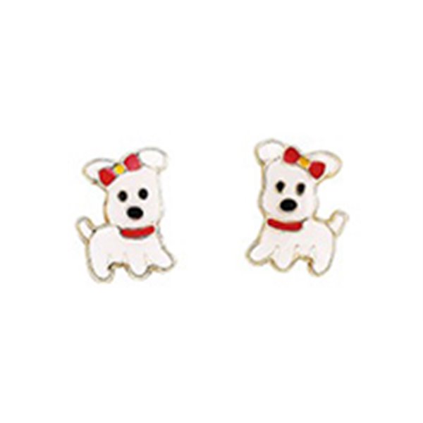 Boucles d'oreilles chien clou Or Jaune 375