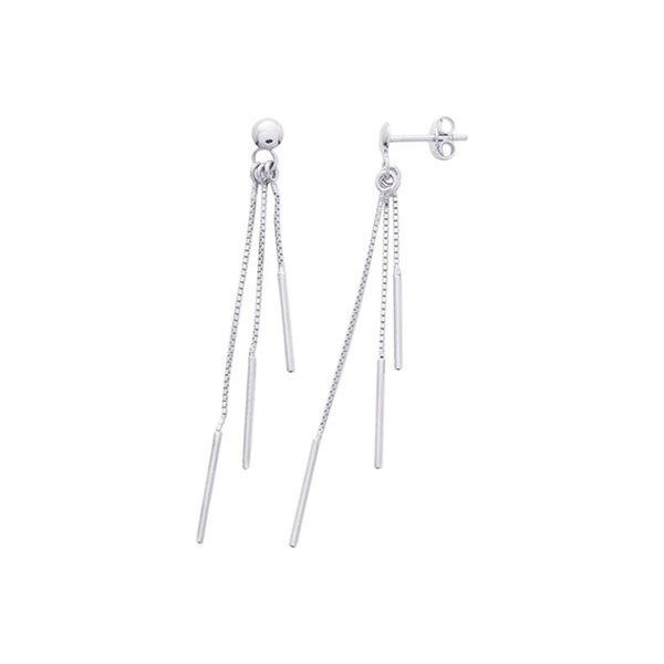 Boucles d'oreilles pendantes Or Blanc 375