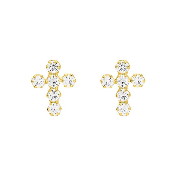 Boucles d'oreilles clou oxyde(s) de zirconium Or Jaune 750