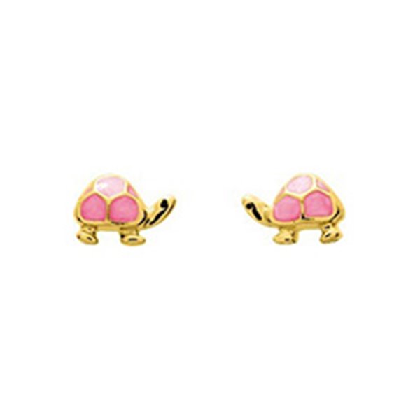 Boucles d'oreilles clou vis laqué Or Jaune 750