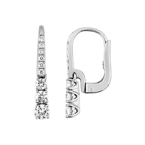 Boucles d'oreilles dormeuses diamant 0.472 Or Blanc 750