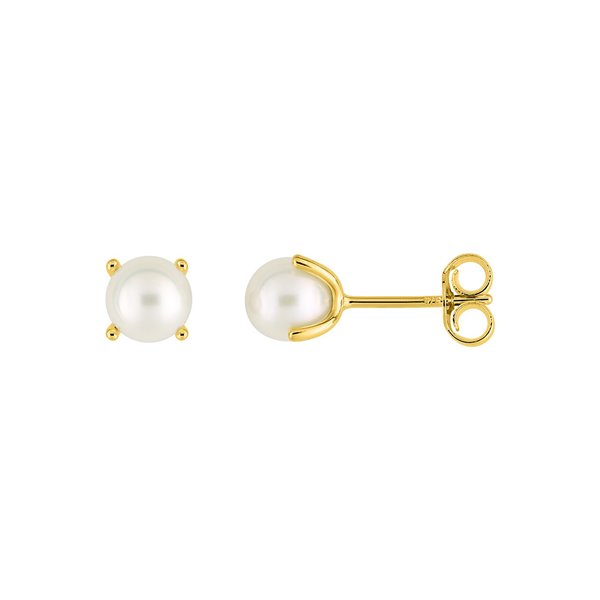 Boucles d'oreilles clou perle de culture d'eau douce Or Jaune 375