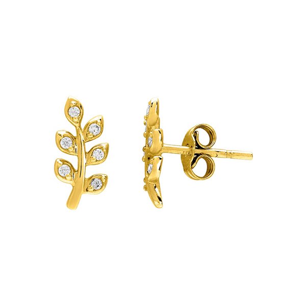 Boucles d'oreilles clou oxyde(s) de zirconium Or Jaune 375