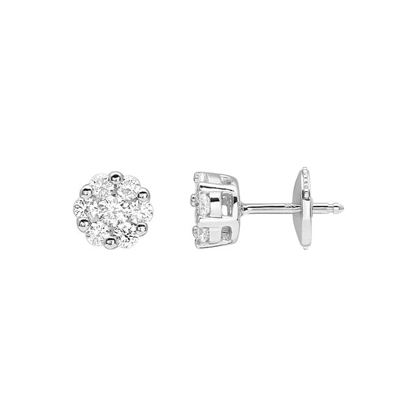 Boucles d'oreilles clou diamant 0.50ct Or Blanc 750