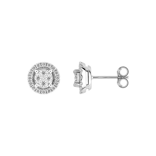 Boucles d'oreilles clou diamant 0.34ct Or Blanc 750