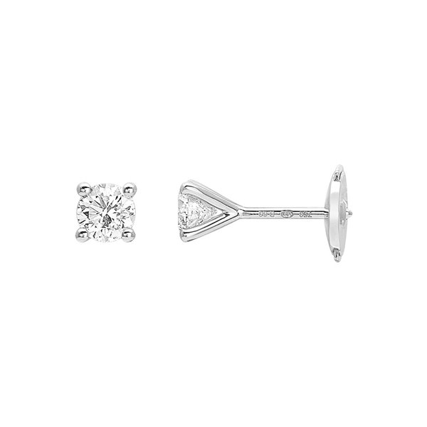 Boucles d'oreilles clou diamant 0.60ct Or Blanc 750