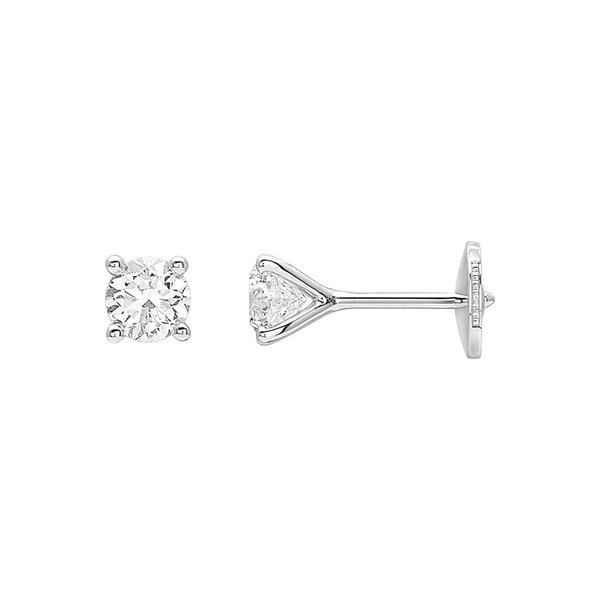 Boucles d'oreilles clou diamant 0.70ct Or Blanc 750