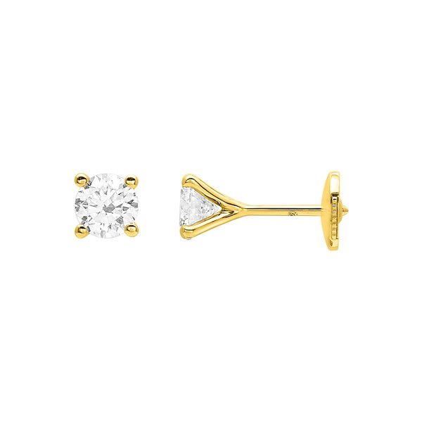 Boucles d'oreilles clou diamant 0.80ct Or Jaune 750