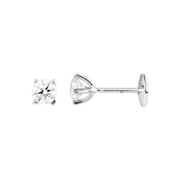 Boucles d'oreilles clou diamant 0.80ct Or Blanc 750