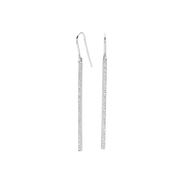 Boucles d'oreilles crochet diamant 0.24ct Or Blanc 750