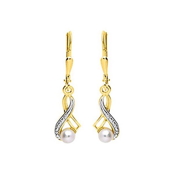 Boucles d'oreilles dormeuses perle de culture d'eau douce