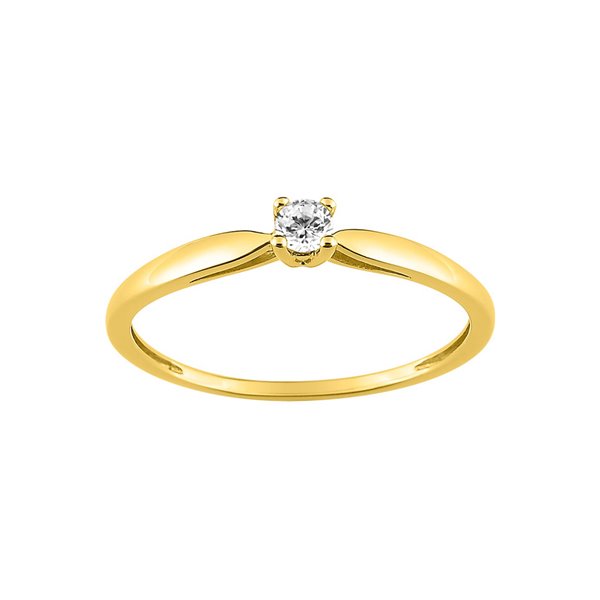 Solitaire diamant 0.10ct Or Jaune 750