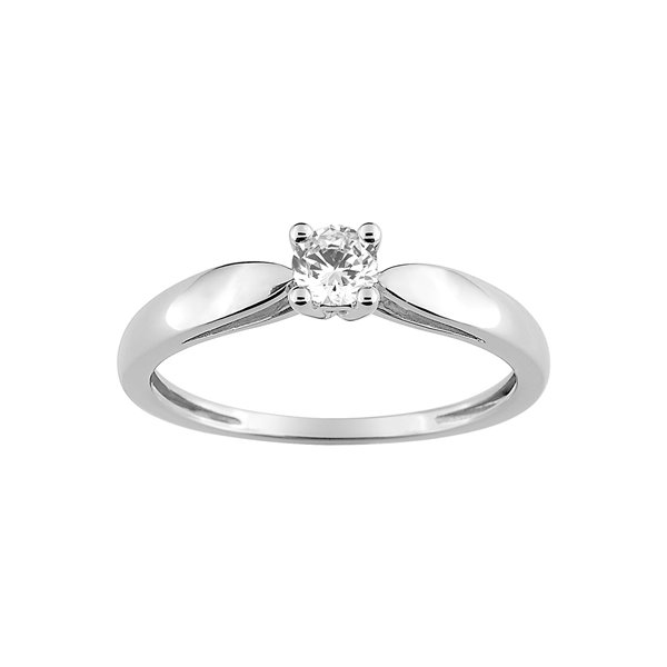 Solitaire diamant 0.20ct Or Blanc 750