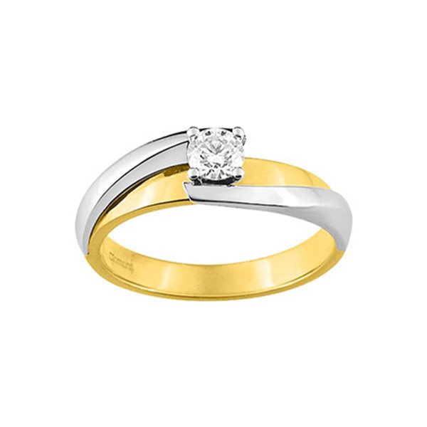 Solitaire diamant 0.25ct Or Jaune et blanc Or 750