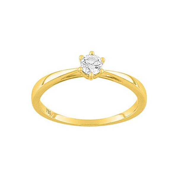 Solitaire diamant 0.20ct Or Jaune 750