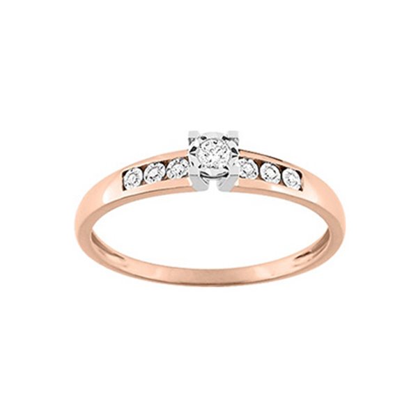 Solitaire diamant 0.07ct Or Rose 750