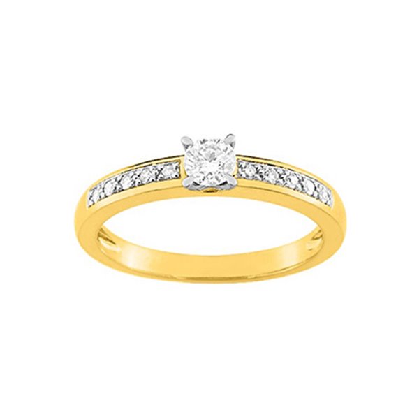 Solitaire diamant 0.18+0.070.25 Or Jaune et blanc Or 750