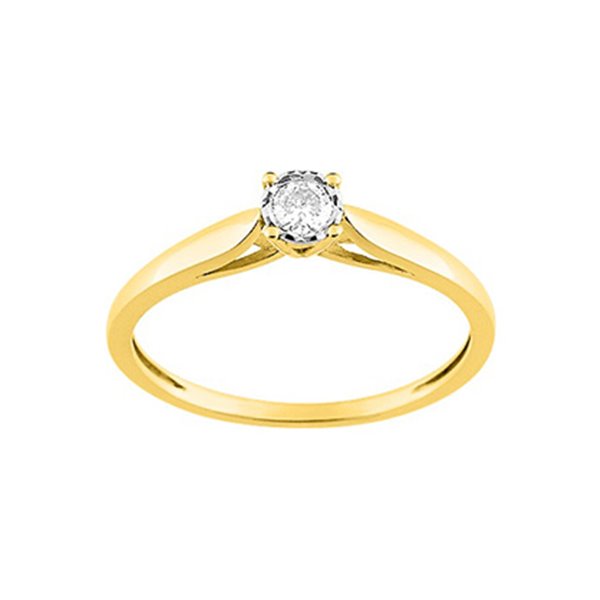 Solitaire diamant 0.10ct Or Jaune et blanc Or 750