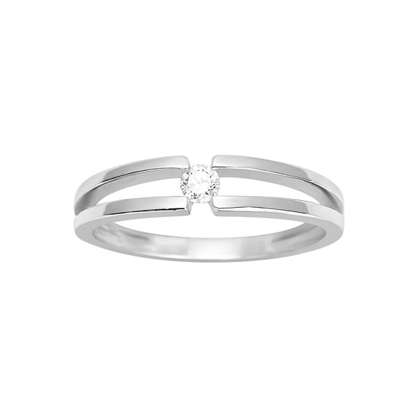 Solitaire diamant 0.08ct Or Blanc 750