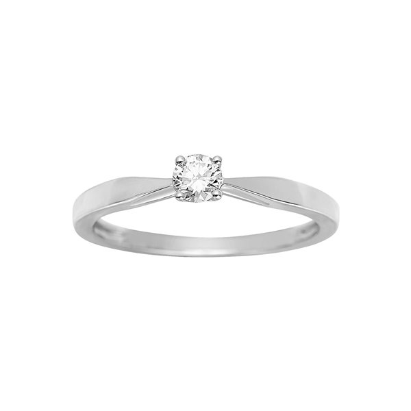 Solitaire diamant 0.18ct Or Blanc 750