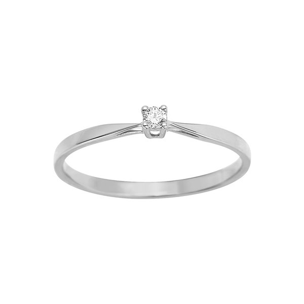 Solitaire diamant 0.04ct Or Blanc 750