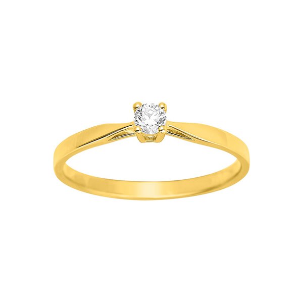 Solitaire diamant 0.10ct Or Jaune 750