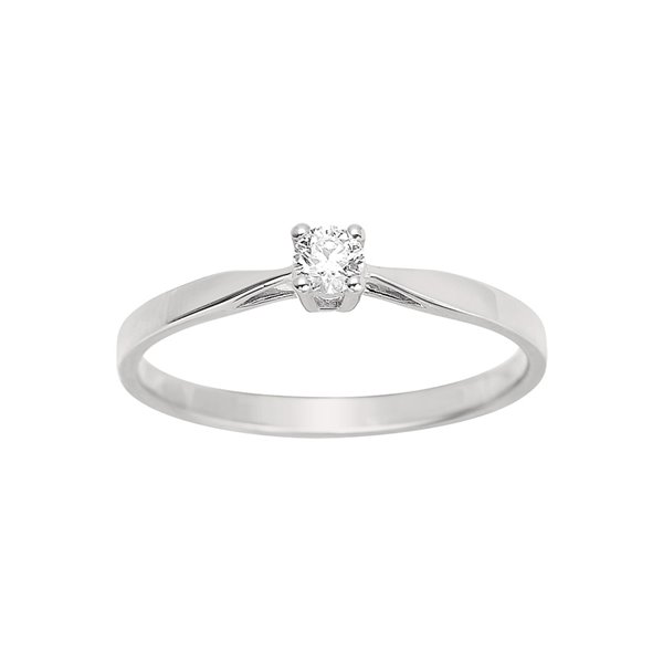 Solitaire diamant 0.10ct Or Blanc 750