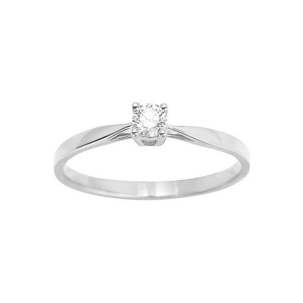 Solitaire diamant 0.14ct Or Blanc 750